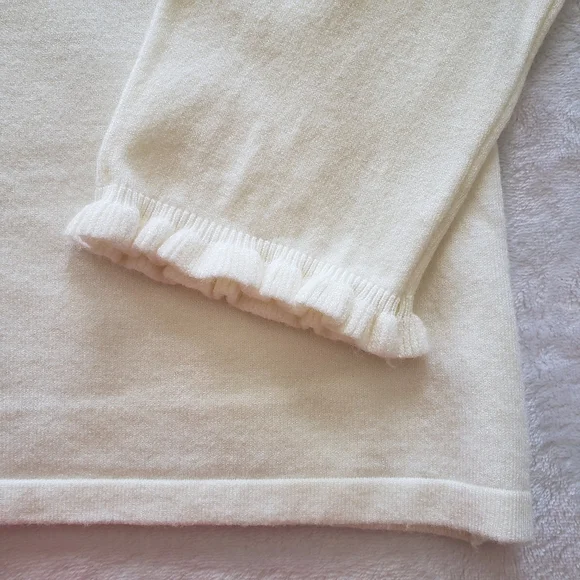 Vila Milano Cream Long Sleeve Soft V-neck Sweater--XL - Picture 9 of 14